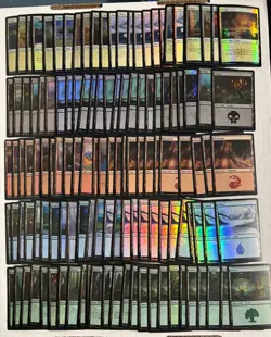 MTG Lot Of 125 Foil Basic Lands MTG Magic The Gathering 25 Each Color Bulk Mana - Image 1