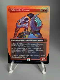Neheb, the Eternal - Textured Foil Extended Art CMM Nm Mtg 1062 - Image 1