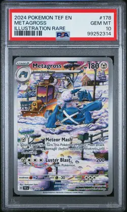 2024 POKEMON TEF EN-TEMPORAL FORCES ILLUSTRATION RARE #178 METAGROSS PSA 10 - Image 1