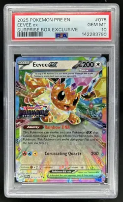 2025 Pokemon Prismatic Evolutions Eevee ex Promos #075/131 PSA 10 GEM MINT - Image 1