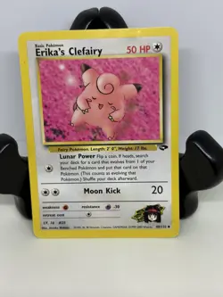 Vintage Pokemon TCG Erika's Clefairy 40/132 Pokemon Gym Challenge LP - Image 1