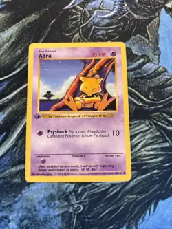 POKEMON 1st Edition Shadowless Base Set ABRA 43/102 Common HP Vintage WOTC - Image 1