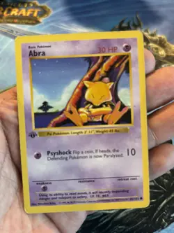 POKEMON 1st Edition Shadowless Base Set ABRA 43/102 Common HP Vintage WOTC - Image 4