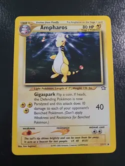 Ampharos - 1/111 - Pokemon Neo Genesis Unlimited Holo Rare Card WOTC Vintage NM - Image 1