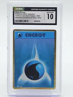 WATER ENERGY 2023 POKEMON TCG CLASSIC BLASTOISE WATER ENERGY HOLO CGC 10 - Image 1