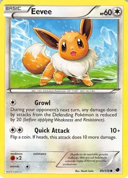 Eevee 89/116 Common Plasma Freeze Pokemon Lightly Played - Image 1