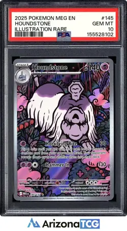 Pokemon 2025 Houndstone 145/132 Illustration Rare Mega Evolution GEM MINT PSA 10 - Image 1