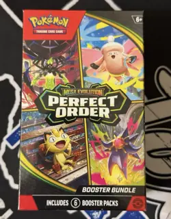 Pokemon TCG: Mega Evolution-Perfect Order Booster Bundle (6 Packs) New Sealed - Image 1