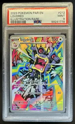 2023 Pokemon SV Paradox Rift Loudred Illustration Rare #212/182 PSA 9 - Image 1