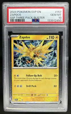 2023-25 Pokemon SV Black Star Promos Zapdos #157 PSA 10 GEM MINT - Image 1