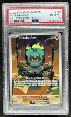 2025 Pokemon Mega Evolution Marshadow Illustration Rare #146/132 PSA 10 GEM MINT - Image 1