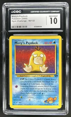 2000 Pokemon Gym Challenge Misty's Psyduck #90/132 CGC 10 - Image 1