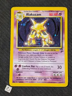 Alakazam 1/130 - Base Set 2 Holo Rare Pokemon TCG LP - Image 1