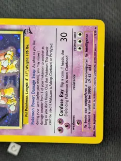 Alakazam 1/130 - Base Set 2 Holo Rare Pokemon TCG LP - Image 5