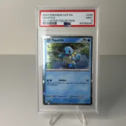 2023 POKEMON SVP EN-SV BLACK STAR PROMO 151 POSTER COLL #048 SQUIRTLE PSA 9 - Image 1