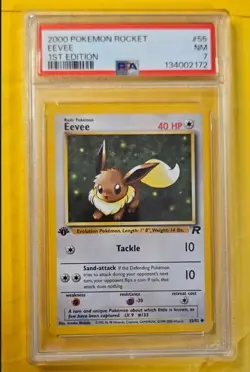 2000 POKEMON ROCKET 1ST EDITION #55 EEVEE PSA 7 - Image 1