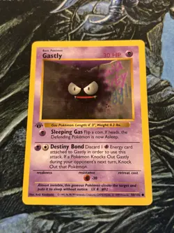 Pokemon TCG Gastly 50/102 1st Edition Base Set Shadowless Vintage 30HP 1999 WotC - Image 1