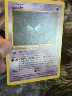 Pokemon TCG Gastly 50/102 1st Edition Base Set Shadowless Vintage 30HP 1999 WotC - Image 2