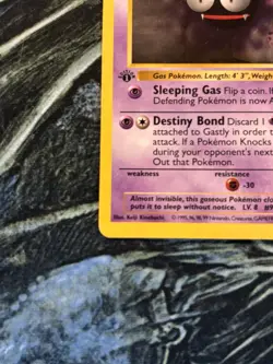 Pokemon TCG Gastly 50/102 1st Edition Base Set Shadowless Vintage 30HP 1999 WotC - Image 3