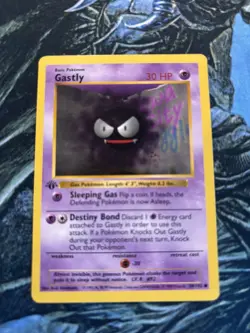 Pokemon TCG Gastly 50/102 1st Edition Base Set Shadowless Vintage 30HP 1999 WotC - Image 5