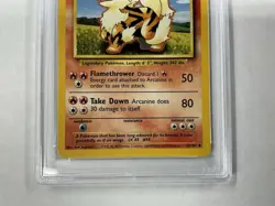 1999 Pokemon Base Set Unlimited #23 Arcanine Gem Mt PSA 10 - Image 2