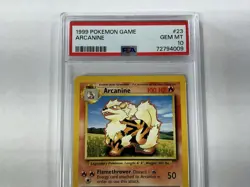 1999 Pokemon Base Set Unlimited #23 Arcanine Gem Mt PSA 10 - Image 4