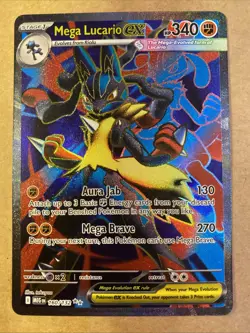 2025 Pokemon Mega Evolution Lucario ex Ultra Rare #160/132. Very Clean. Mint - Image 1