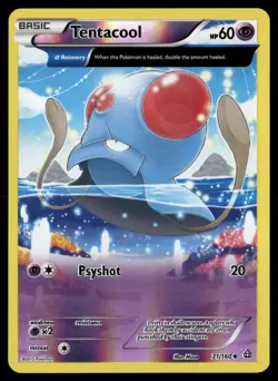 Tentacool 71/160 Uncommon Primal Clash Pokemon Reverse Holo Moderately Played - Image 1