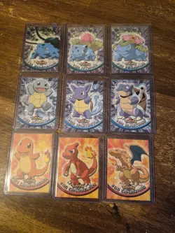 1999 Topps Pokemon Series 1 Starter Set 1-9 BLUE LABEL Charizard Venusaur NM - Image 1