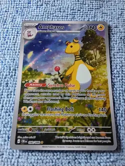 2026 TCG Pokemon Chaos Rising Ampharos 090/086 Illustration Rare IR! - Image 2