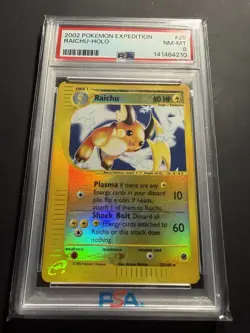 2002 POKEMON EXPEDITION #25 RAICHU-HOLO PSA 8 - Image 1