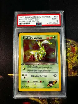 *Swirl* Rocket's Scyther Gym Heroes 1st Edition Holo Rare #13 PSA 9 Pokemon TCG - Image 3