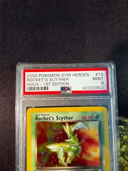 *Swirl* Rocket's Scyther Gym Heroes 1st Edition Holo Rare #13 PSA 9 Pokemon TCG - Image 4