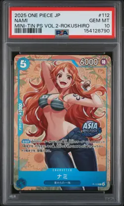 Nami PSA10 2025 One Piece Japanese Mini-Tin Pack Set Vol.2-Rokushiro #112 - Image 1