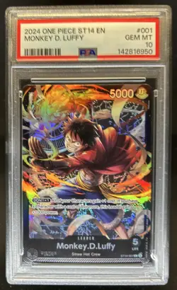 2024 One Piece Monkey D Luffy Leader #001 PSA 10 GEM MINT GEM - Image 1