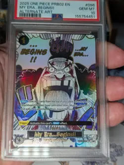 2025 One Piece PRB02 My Era Begins Alt Art PSA 10 Gem Mint #096 EN Blackbeard - Image 1