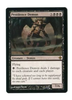 MTG Pestilence Demon Rise of the Eldrazi ROE Rare Damage Each Player Unplayed - Image 1
