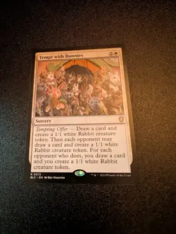Tempt with Bunnies 0013 Rare Non Foil Bloomburrow Commander MTG NM - Image 1