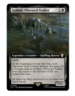 MTG | Gollum, Obsessed Stalker #0109 | LORD OF THE RINGS | EXTENDED ART | EN - Image 1