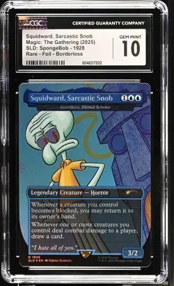 Squidward, Sarcastic Snob Secret Lair SpongeBob Foil CGC 10 MTG EDH - Image 1