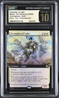 EXEMPLAR OF LIGHT Foundations Extended Art Foil Rare CGC Pristine 10 MTG - Image 1