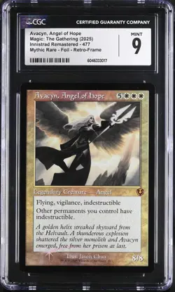 AVACYN, ANGEL OF HOPE Innistrad Remastered Retro Frame Foil Mythic CGC 9 MTG - Image 1