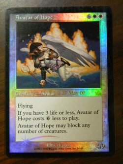 MTG Foil Prophecy Pre-Release Foil Avatar Of Hope Very Light Played - Exc - Image 1