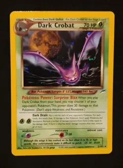 Pokemon Dark Crobat 2/105 Neo Destiny Holo Rare Stage 2 70 HP Unlimited English - Image 1