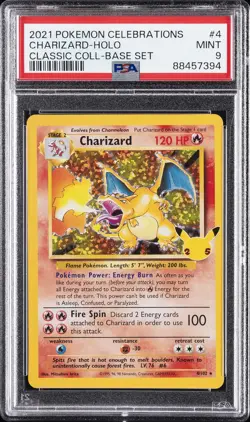 2021 POKEMON CELEBRATIONS CLASSIC COLLECTION #4 CHARIZARD-HOLO PSA 9 - Image 1