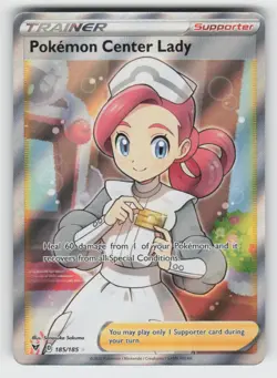 Pokemon Center Lady (Full Art) 185/185 NM Holofoil SWSH04 SWSH04: Vivid Voltage - Image 1