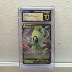 CGC PRISTINE 10 - 2020 POKEMON SWORD & SHIELD BASE SET 001 CELEBI V - Image 1