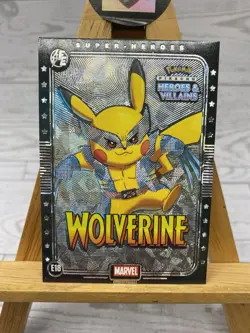 Pikachu as Cosplay Wolverine Box Hit Heroes & Villains Non- Pokemon Fan Art Card - Image 1