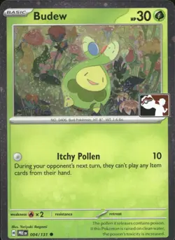 Budew 004/131 Common Prize Pack Series Cards Pokemon Cosmos Holo Near Mint - Image 1