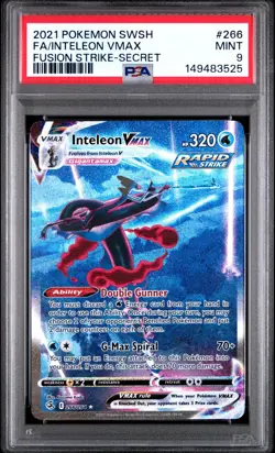 2021 Pokemon SWSH Fusion Strike Inteleon VMAX Alternate Art 266/264 PSA 9 - Image 1